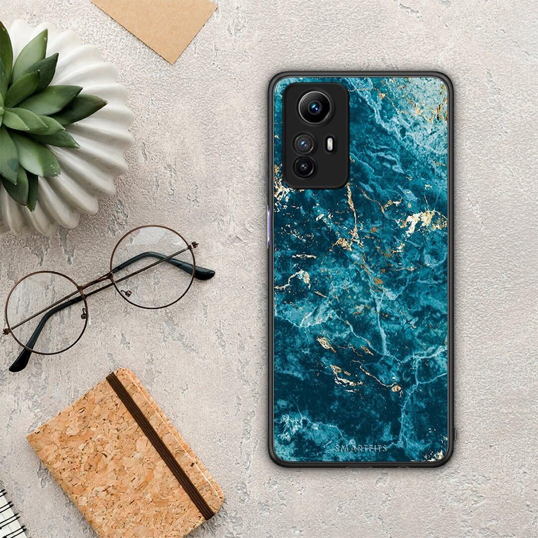 Θήκη Xiaomi Redmi Note 12S / Redmi K60 Pro Marble Blue από τη Smartfits με σχέδιο στο πίσω μέρος και μαύρο περίβλημα | Xiaomi Redmi Note 12S / Redmi K60 Pro Marble Blue Case with Colorful Back and Black Bezels