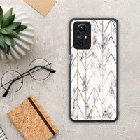 Thumbnail for Θήκη Xiaomi Redmi Note 12S / Redmi K60 Pro Marble Gold Geometric από τη Smartfits με σχέδιο στο πίσω μέρος και μαύρο περίβλημα | Xiaomi Redmi Note 12S / Redmi K60 Pro Marble Gold Geometric Case with Colorful Back and Black Bezels