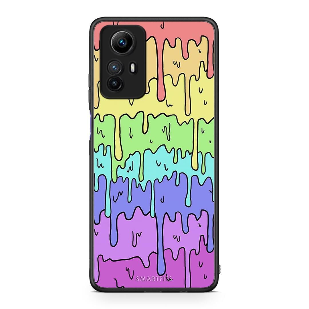 Θήκη Xiaomi Redmi Note 12S / Redmi K60 Pro Melting Rainbow από τη Smartfits με σχέδιο στο πίσω μέρος και μαύρο περίβλημα | Xiaomi Redmi Note 12S / Redmi K60 Pro Melting Rainbow Case with Colorful Back and Black Bezels