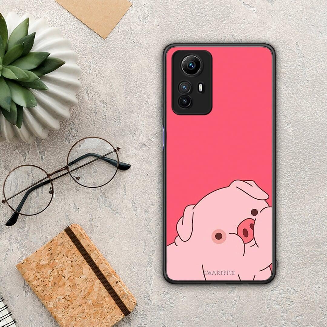 Θήκη Xiaomi Redmi Note 12S / Redmi K60 Pro Pig Love 1 από τη Smartfits με σχέδιο στο πίσω μέρος και μαύρο περίβλημα | Xiaomi Redmi Note 12S / Redmi K60 Pro Pig Love 1 Case with Colorful Back and Black Bezels