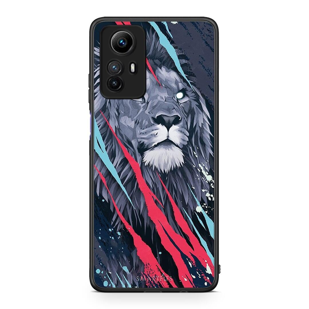 Θήκη Xiaomi Redmi Note 12S / Redmi K60 Pro PopArt Lion Designer από τη Smartfits με σχέδιο στο πίσω μέρος και μαύρο περίβλημα | Xiaomi Redmi Note 12S / Redmi K60 Pro PopArt Lion Designer Case with Colorful Back and Black Bezels