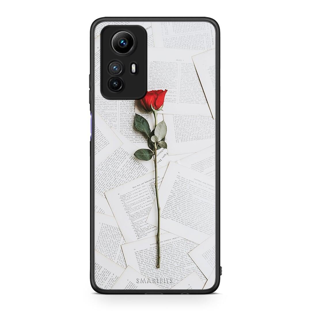 Θήκη Xiaomi Redmi Note 12S / Redmi K60 Pro Red Rose από τη Smartfits με σχέδιο στο πίσω μέρος και μαύρο περίβλημα | Xiaomi Redmi Note 12S / Redmi K60 Pro Red Rose Case with Colorful Back and Black Bezels