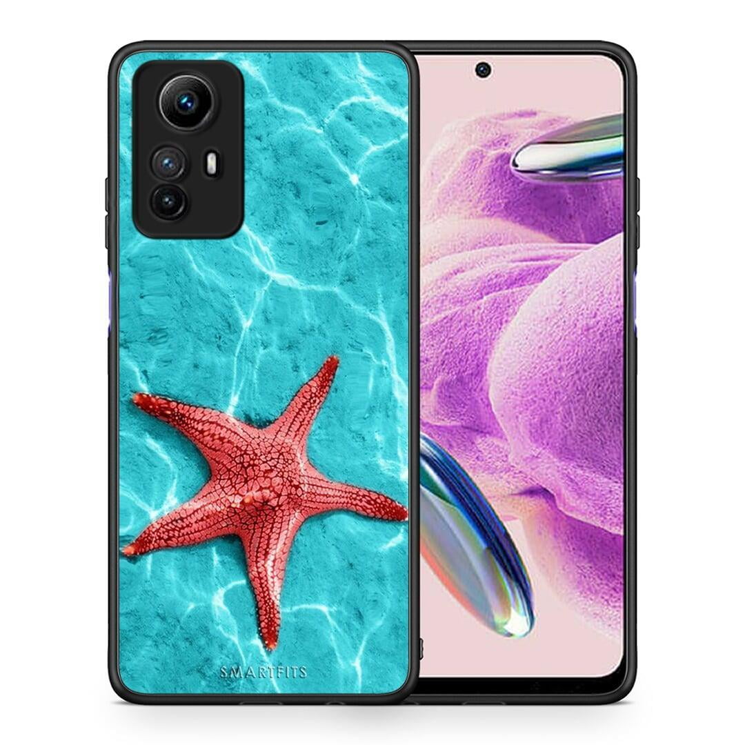 Θήκη Xiaomi Redmi Note 12S Red Starfish από τη Smartfits με σχέδιο στο πίσω μέρος και μαύρο περίβλημα | Xiaomi Redmi Note 12S Red Starfish Case with Colorful Back and Black Bezels