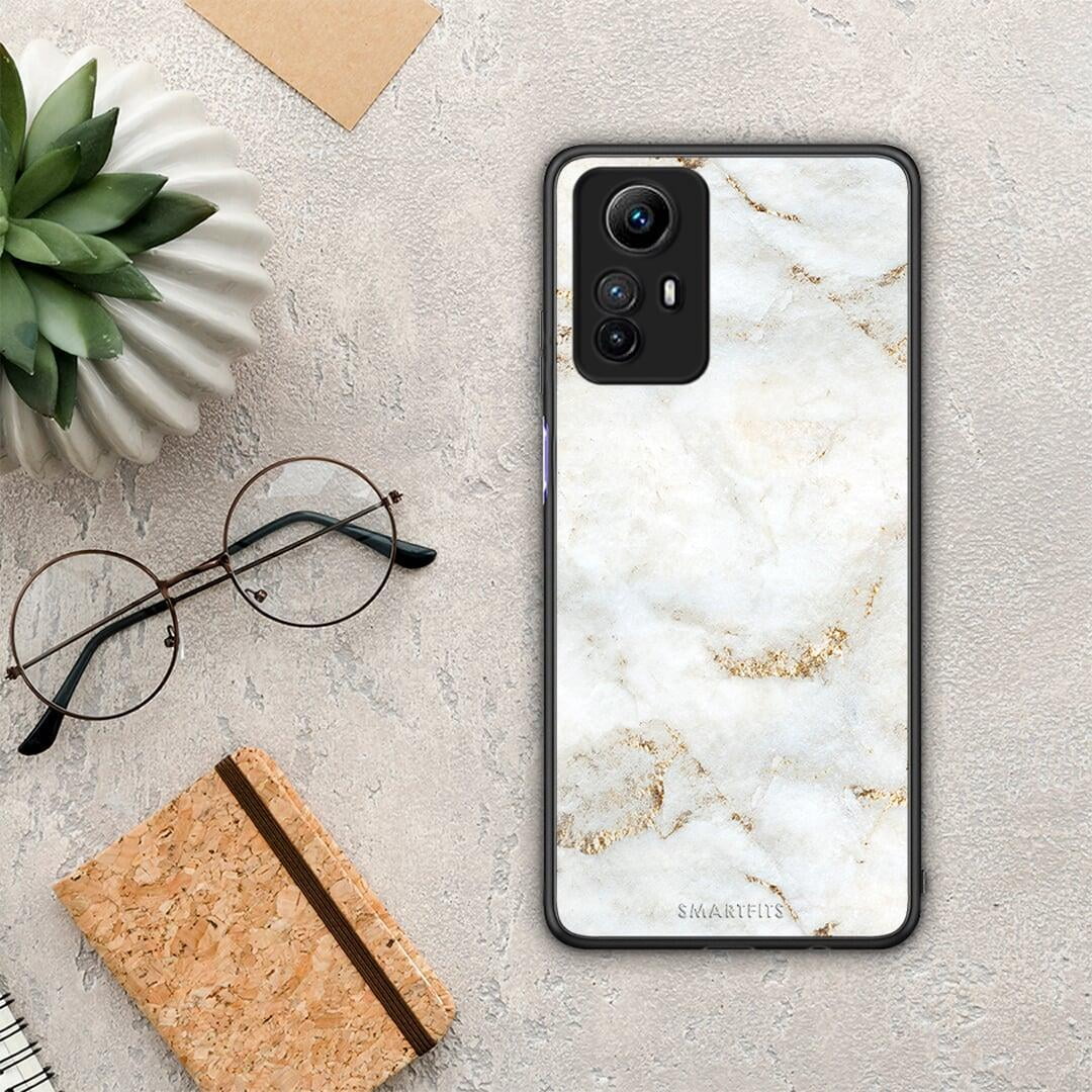 Θήκη Xiaomi Redmi Note 12S / Redmi K60 Pro White Gold Marble από τη Smartfits με σχέδιο στο πίσω μέρος και μαύρο περίβλημα | Xiaomi Redmi Note 12S / Redmi K60 Pro White Gold Marble Case with Colorful Back and Black Bezels