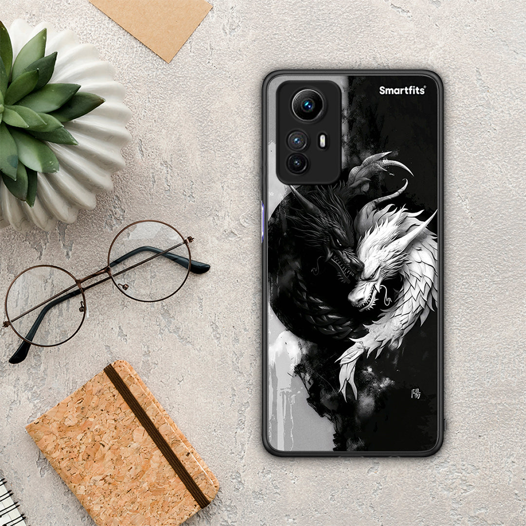 Θήκη Xiaomi Redmi Note 12S Yin Yang από τη Smartfits με σχέδιο στο πίσω μέρος και μαύρο περίβλημα | Xiaomi Redmi Note 12S Yin Yang Case with Colorful Back and Black Bezels