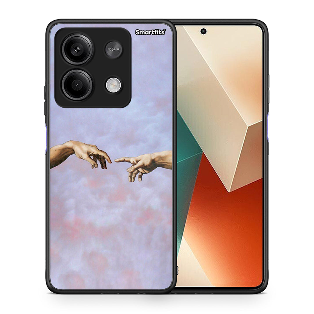 Θήκη Xiaomi Redmi Note 13 5G Adam Hand από τη Smartfits με σχέδιο στο πίσω μέρος και μαύρο περίβλημα | Xiaomi Redmi Note 13 5G Adam Hand case with colorful back and black bezels