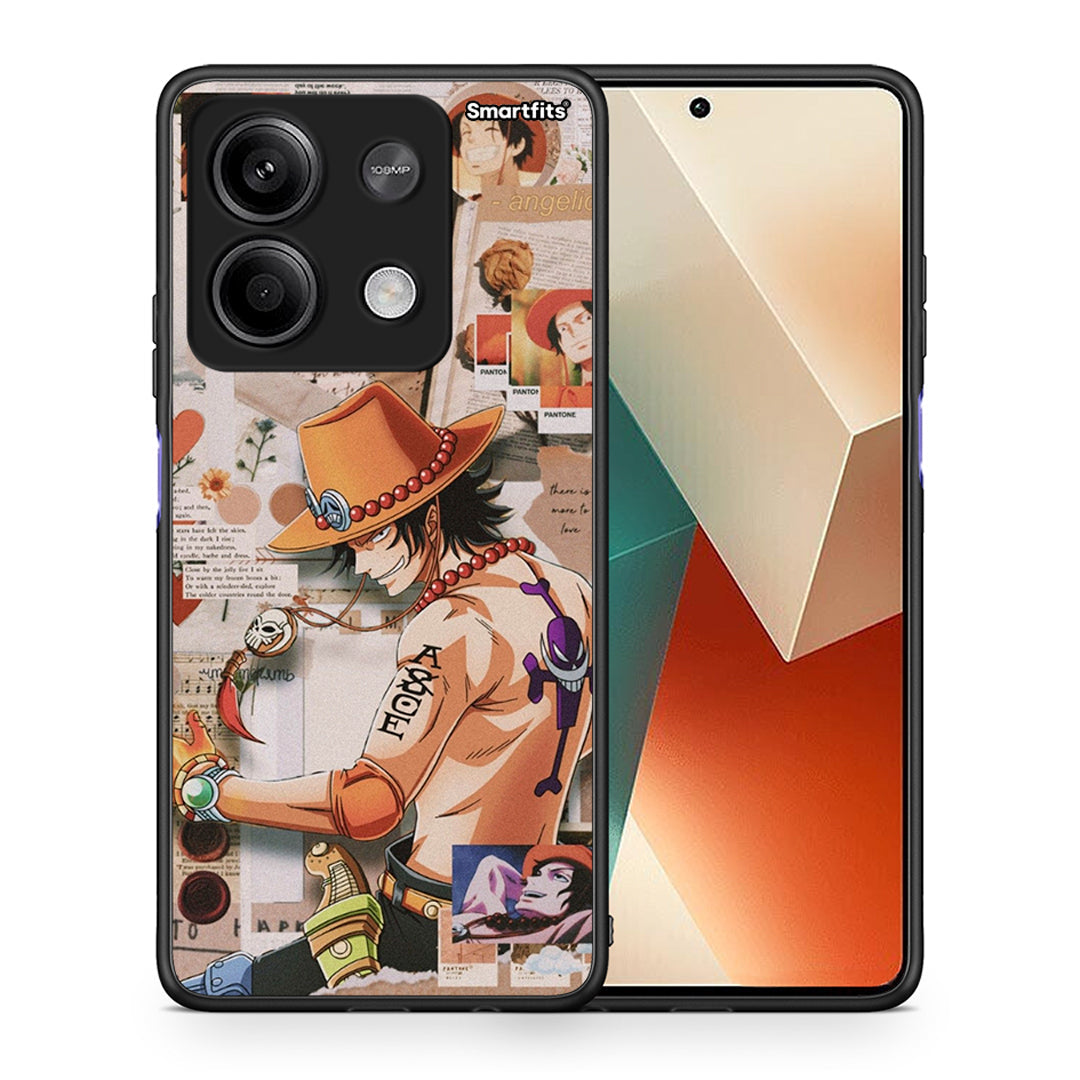 Θήκη Xiaomi Redmi Note 13 5G Anime Collage από τη Smartfits με σχέδιο στο πίσω μέρος και μαύρο περίβλημα | Xiaomi Redmi Note 13 5G Anime Collage case with colorful back and black bezels