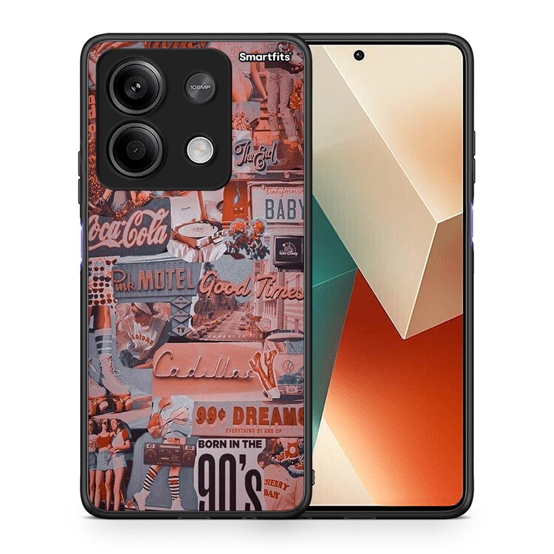 Θήκη Xiaomi Redmi Note 13 5G Born In 90s από τη Smartfits με σχέδιο στο πίσω μέρος και μαύρο περίβλημα | Xiaomi Redmi Note 13 5G Born In 90s case with colorful back and black bezels