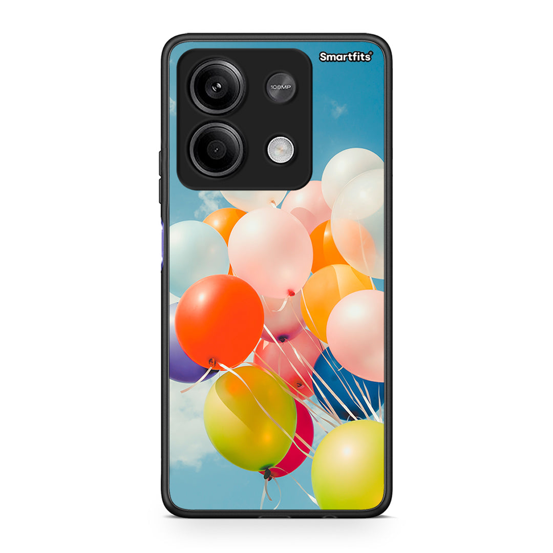 Xiaomi Redmi Note 13 5G Colorful Balloons θήκη από τη Smartfits με σχέδιο στο πίσω μέρος και μαύρο περίβλημα | Smartphone case with colorful back and black bezels by Smartfits