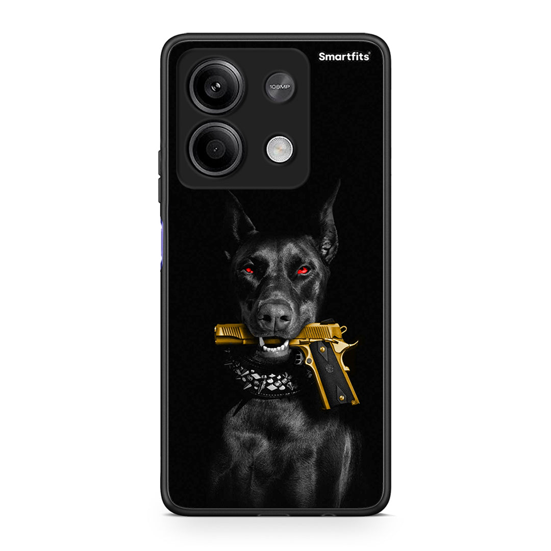 Xiaomi Redmi Note 13 5G Golden Gun Θήκη Αγίου Βαλεντίνου από τη Smartfits με σχέδιο στο πίσω μέρος και μαύρο περίβλημα | Smartphone case with colorful back and black bezels by Smartfits