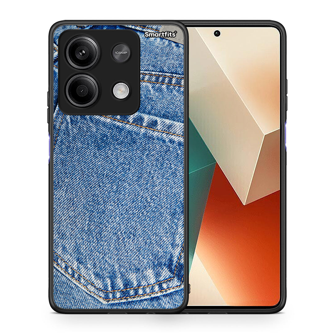 Θήκη Xiaomi Redmi Note 13 5G Jeans Pocket από τη Smartfits με σχέδιο στο πίσω μέρος και μαύρο περίβλημα | Xiaomi Redmi Note 13 5G Jeans Pocket case with colorful back and black bezels