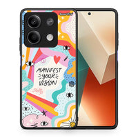 Thumbnail for Θήκη Xiaomi Redmi Note 13 5G Manifest Your Vision από τη Smartfits με σχέδιο στο πίσω μέρος και μαύρο περίβλημα | Xiaomi Redmi Note 13 5G Manifest Your Vision case with colorful back and black bezels