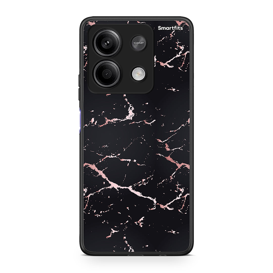 4 - Xiaomi Redmi Note 13 5G Black Rosegold Marble case, cover, bumper