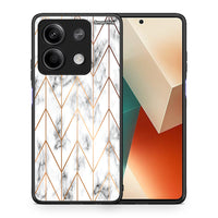 Thumbnail for Θήκη Xiaomi Redmi Note 13 5G Gold Geometric Marble από τη Smartfits με σχέδιο στο πίσω μέρος και μαύρο περίβλημα | Xiaomi Redmi Note 13 5G Gold Geometric Marble case with colorful back and black bezels