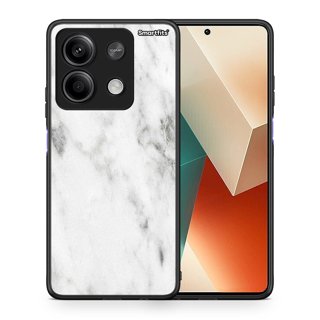 Θήκη Xiaomi Redmi Note 13 5G White Marble από τη Smartfits με σχέδιο στο πίσω μέρος και μαύρο περίβλημα | Xiaomi Redmi Note 13 5G White Marble case with colorful back and black bezels