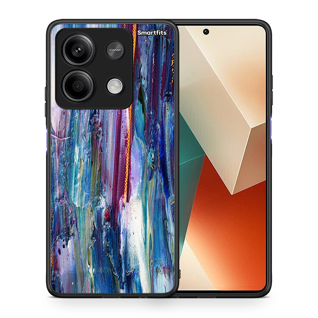 Θήκη Xiaomi Redmi Note 13 5G Winter Paint από τη Smartfits με σχέδιο στο πίσω μέρος και μαύρο περίβλημα | Xiaomi Redmi Note 13 5G Winter Paint case with colorful back and black bezels