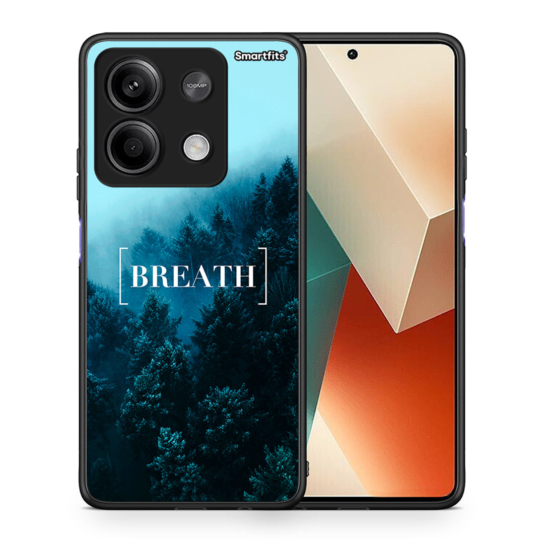 Θήκη Xiaomi Redmi Note 13 5G Breath Quote από τη Smartfits με σχέδιο στο πίσω μέρος και μαύρο περίβλημα | Xiaomi Redmi Note 13 5G Breath Quote case with colorful back and black bezels