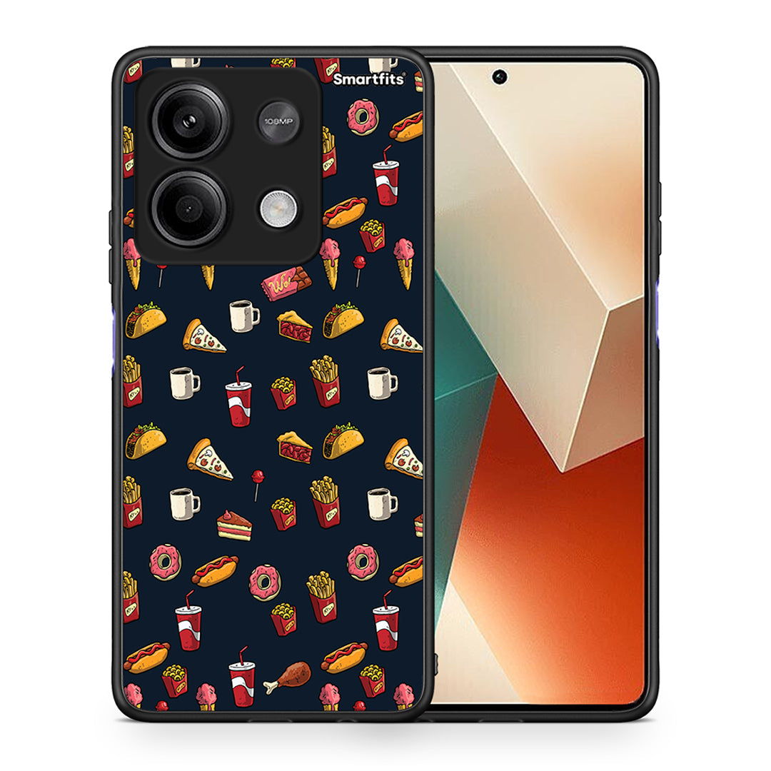 Θήκη Xiaomi Redmi Note 13 5G Hungry Random από τη Smartfits με σχέδιο στο πίσω μέρος και μαύρο περίβλημα | Xiaomi Redmi Note 13 5G Hungry Random case with colorful back and black bezels