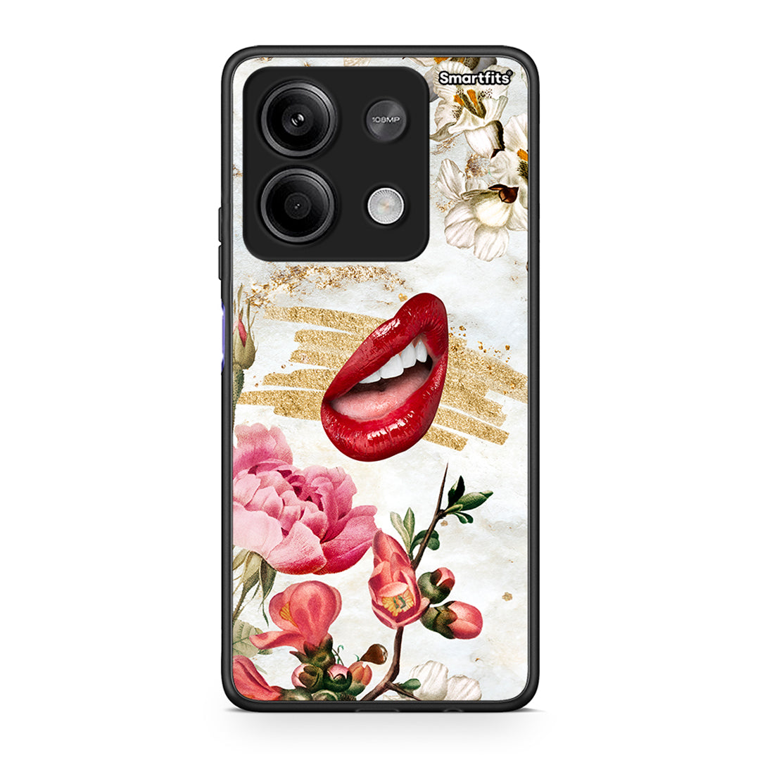 Xiaomi Redmi Note 13 5G Red Lips θήκη από τη Smartfits με σχέδιο στο πίσω μέρος και μαύρο περίβλημα | Smartphone case with colorful back and black bezels by Smartfits