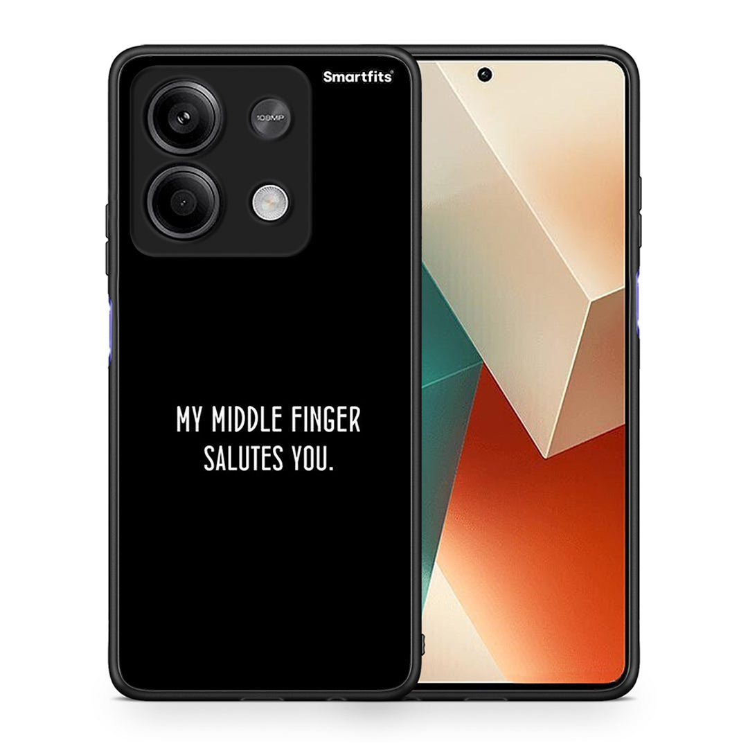 Θήκη Xiaomi Redmi Note 13 5G Salute από τη Smartfits με σχέδιο στο πίσω μέρος και μαύρο περίβλημα | Xiaomi Redmi Note 13 5G Salute case with colorful back and black bezels