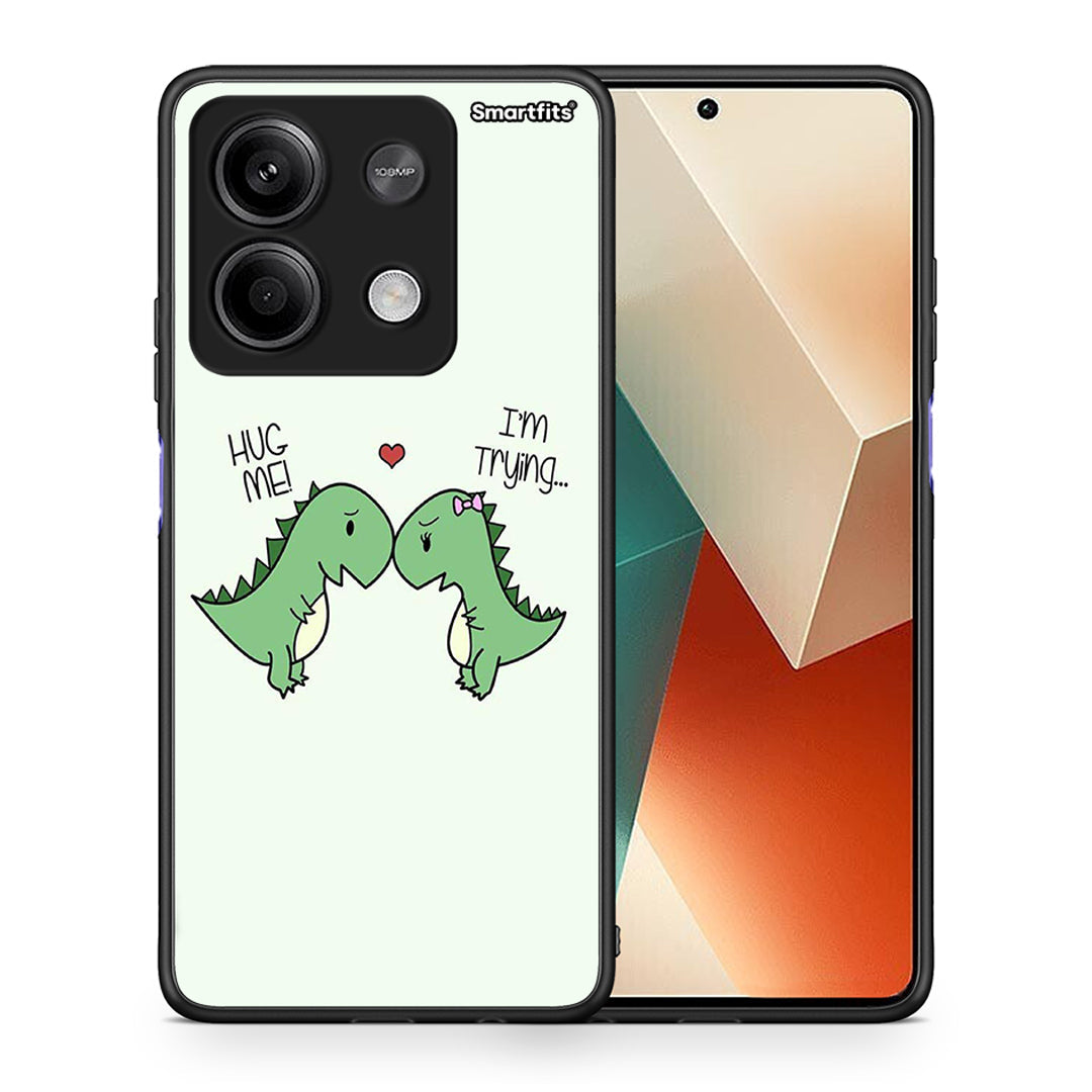 Θήκη Xiaomi Redmi Note 13 5G Rex Valentine από τη Smartfits με σχέδιο στο πίσω μέρος και μαύρο περίβλημα | Xiaomi Redmi Note 13 5G Rex Valentine case with colorful back and black bezels