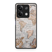 Thumbnail for Xiaomi Redmi Note 13 5G World Map Θήκη από τη Smartfits με σχέδιο στο πίσω μέρος και μαύρο περίβλημα | Smartphone case with colorful back and black bezels by Smartfits