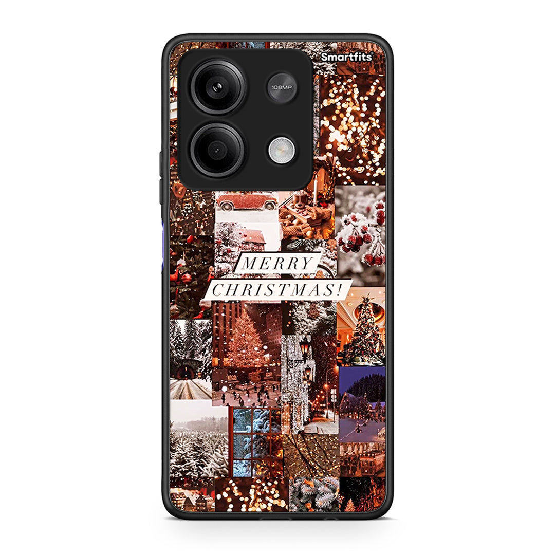 Xiaomi Redmi Note 13 5G Xmas Collage θήκη από τη Smartfits με σχέδιο στο πίσω μέρος και μαύρο περίβλημα | Smartphone case with colorful back and black bezels by Smartfits