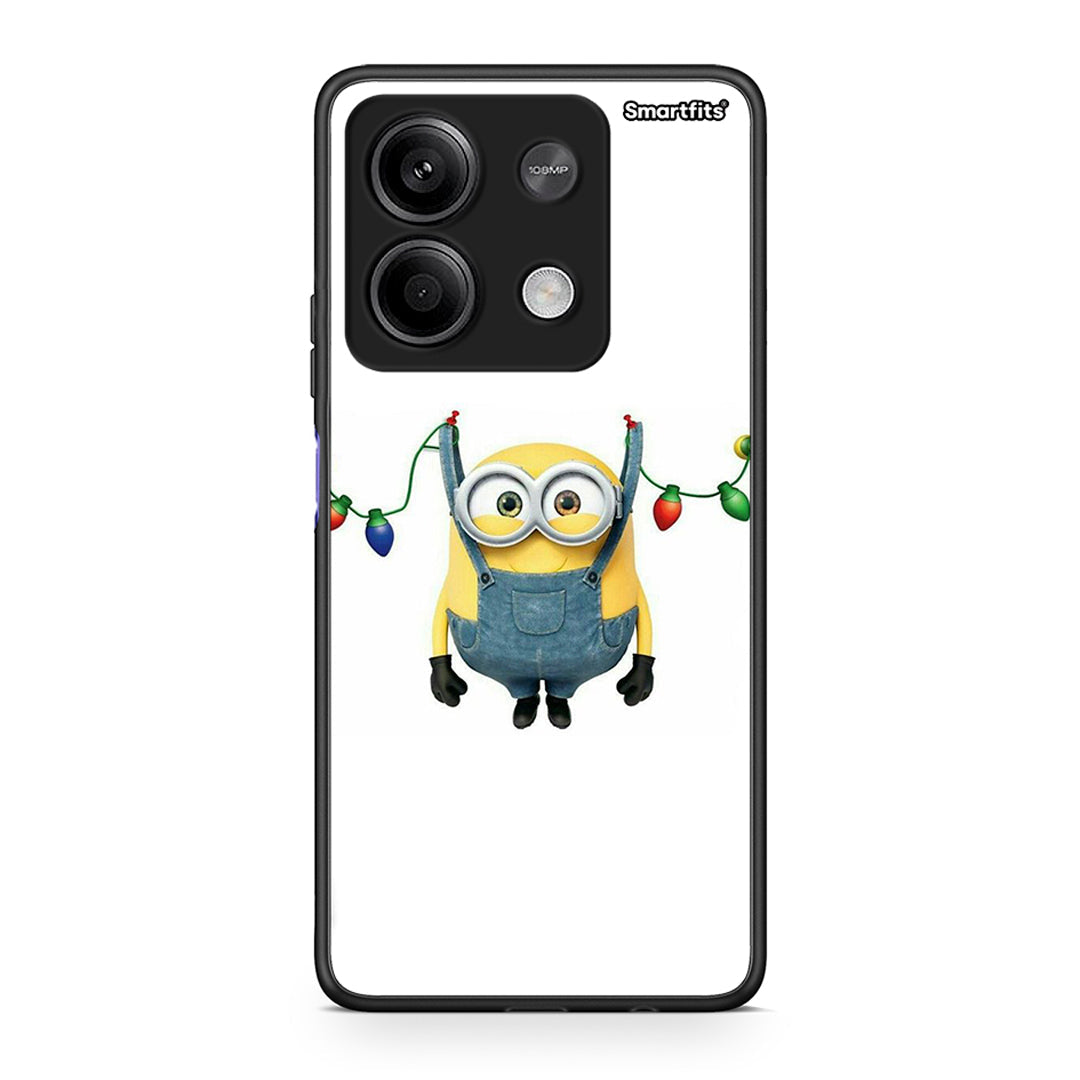 Xiaomi Redmi Note 13 5G Xmas Minion Lights θήκη από τη Smartfits με σχέδιο στο πίσω μέρος και μαύρο περίβλημα | Smartphone case with colorful back and black bezels by Smartfits