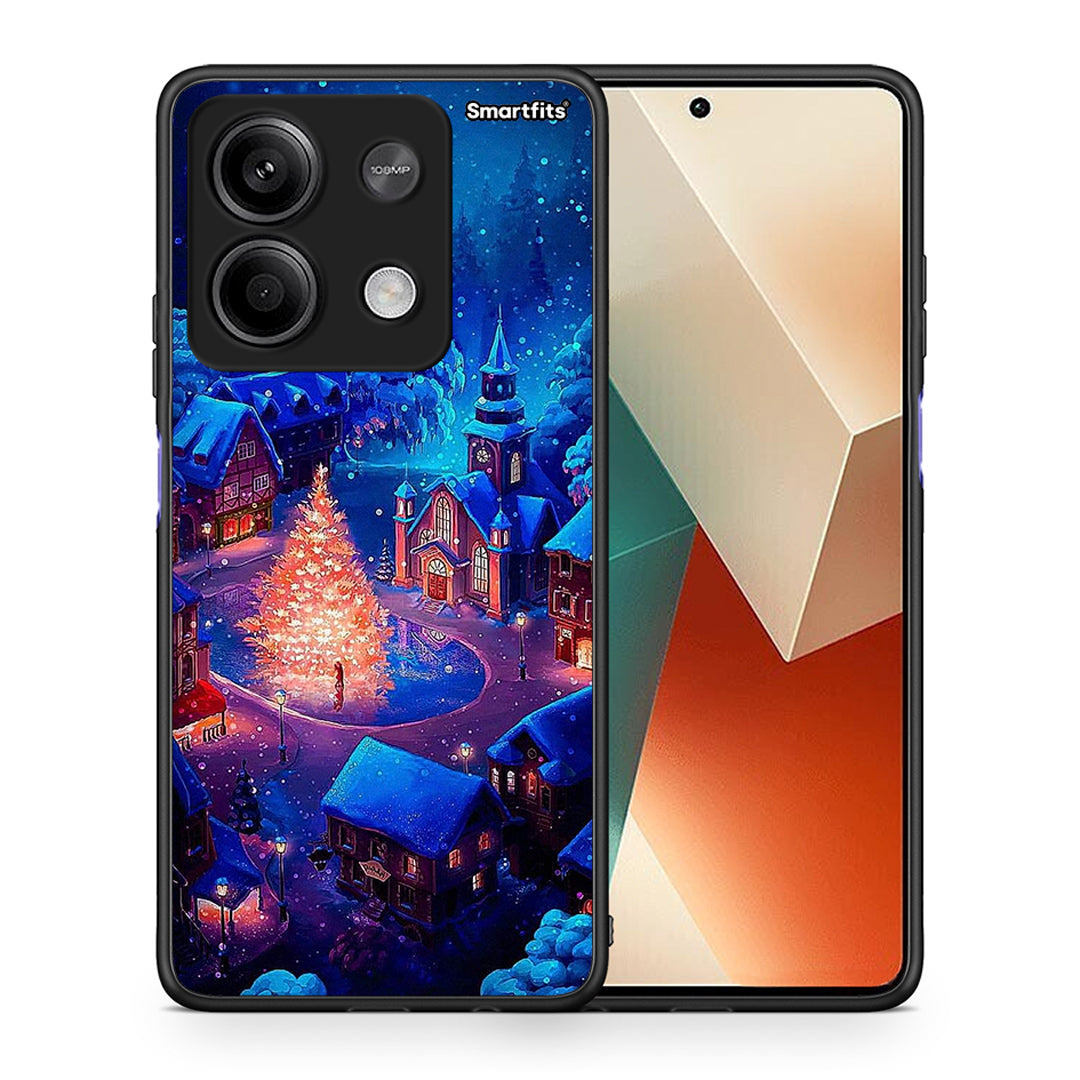 Θήκη Xiaomi Redmi Note 13 5G Xmas Village από τη Smartfits με σχέδιο στο πίσω μέρος και μαύρο περίβλημα | Xiaomi Redmi Note 13 5G Xmas Village case with colorful back and black bezels