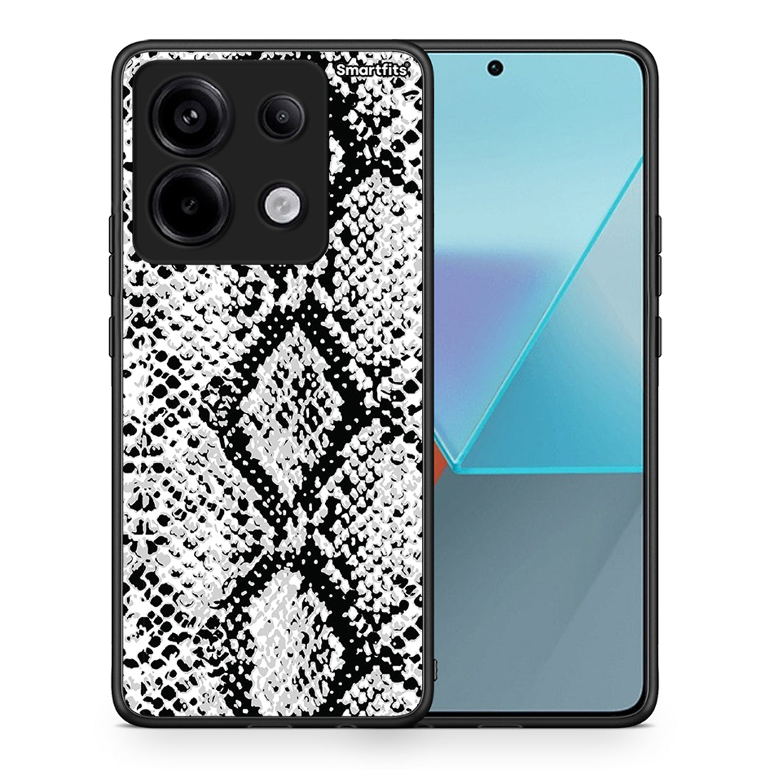 Θήκη Xiaomi Redmi Note 13 Pro 5G White Snake Animal από τη Smartfits με σχέδιο στο πίσω μέρος και μαύρο περίβλημα | Xiaomi Redmi Note 13 Pro 5G White Snake Animal case with colorful back and black bezels