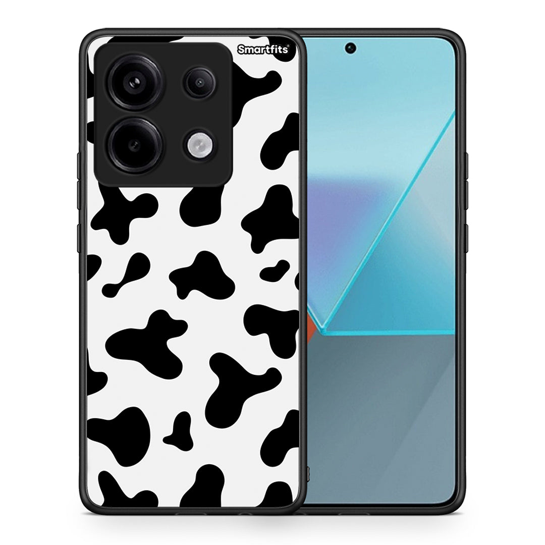 Θήκη Xiaomi Redmi Note 13 Pro 5G Cow Print από τη Smartfits με σχέδιο στο πίσω μέρος και μαύρο περίβλημα | Xiaomi Redmi Note 13 Pro 5G Cow Print case with colorful back and black bezels