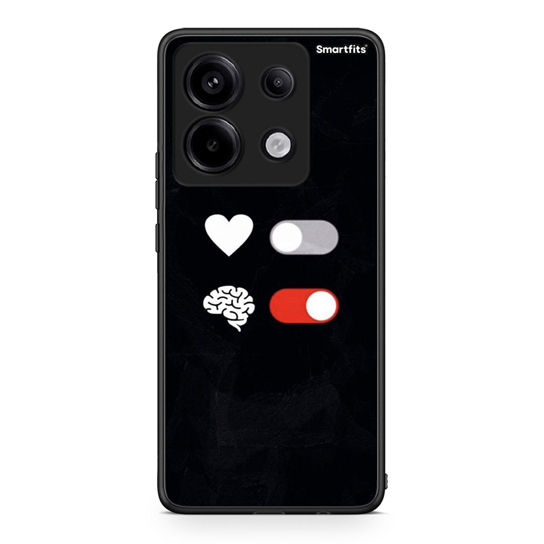 Xiaomi Redmi Note 13 Pro 5G Heart Vs Brain Θήκη Αγίου Βαλεντίνου από τη Smartfits με σχέδιο στο πίσω μέρος και μαύρο περίβλημα | Smartphone case with colorful back and black bezels by Smartfits