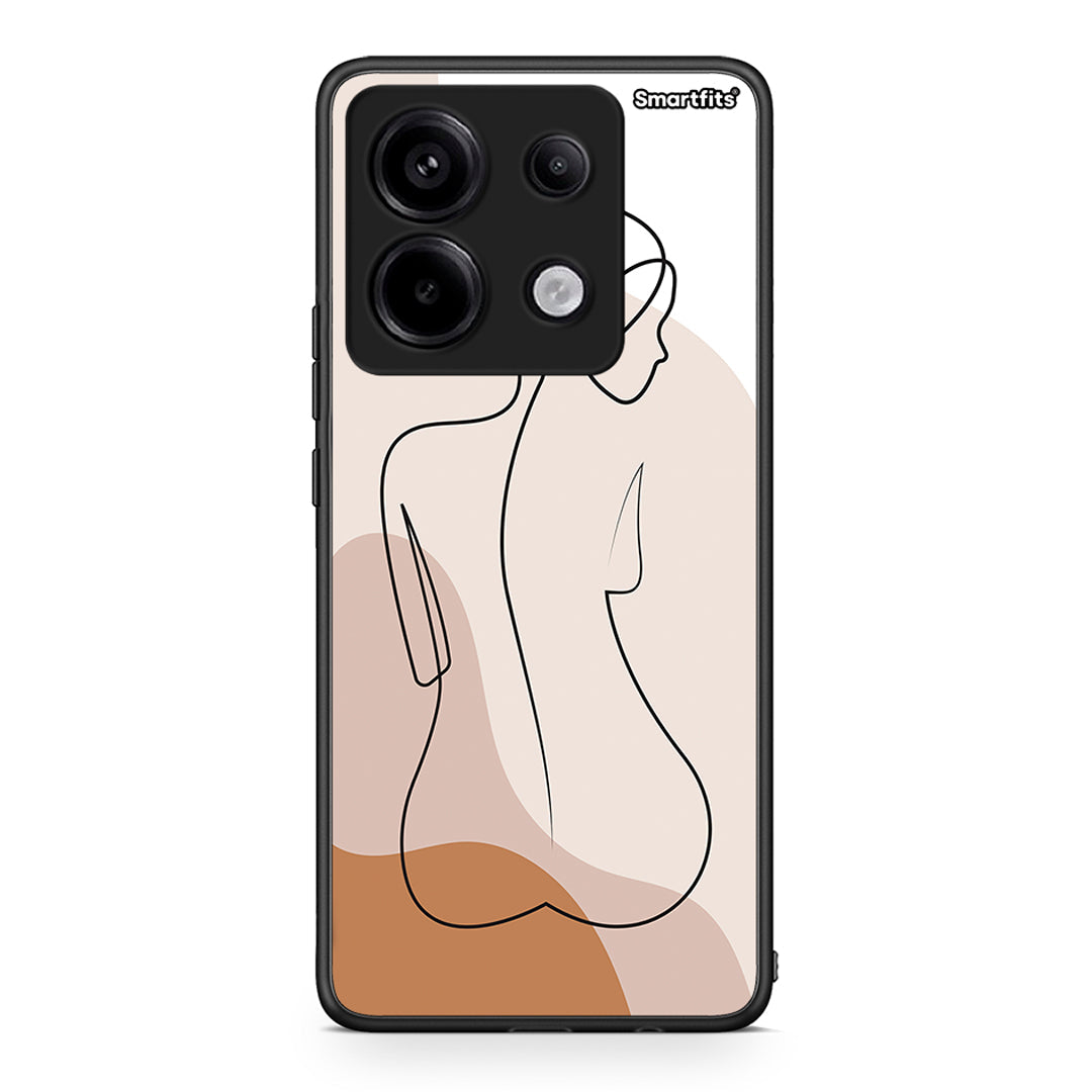 Xiaomi Redmi Note 13 Pro 5G LineArt Woman θήκη από τη Smartfits με σχέδιο στο πίσω μέρος και μαύρο περίβλημα | Smartphone case with colorful back and black bezels by Smartfits