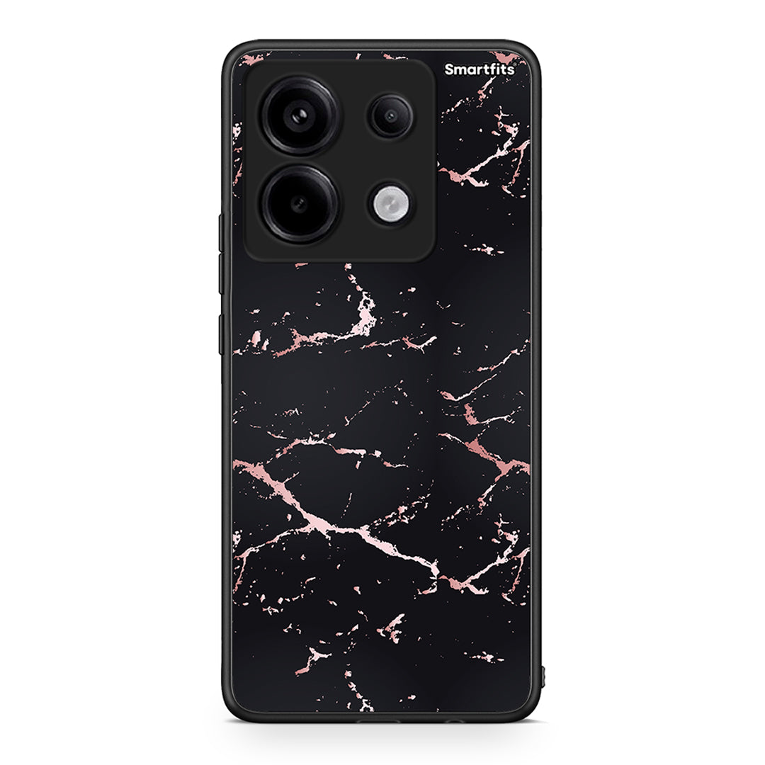 4 - Xiaomi Redmi Note 13 Pro 5G Black Rosegold Marble case, cover, bumper