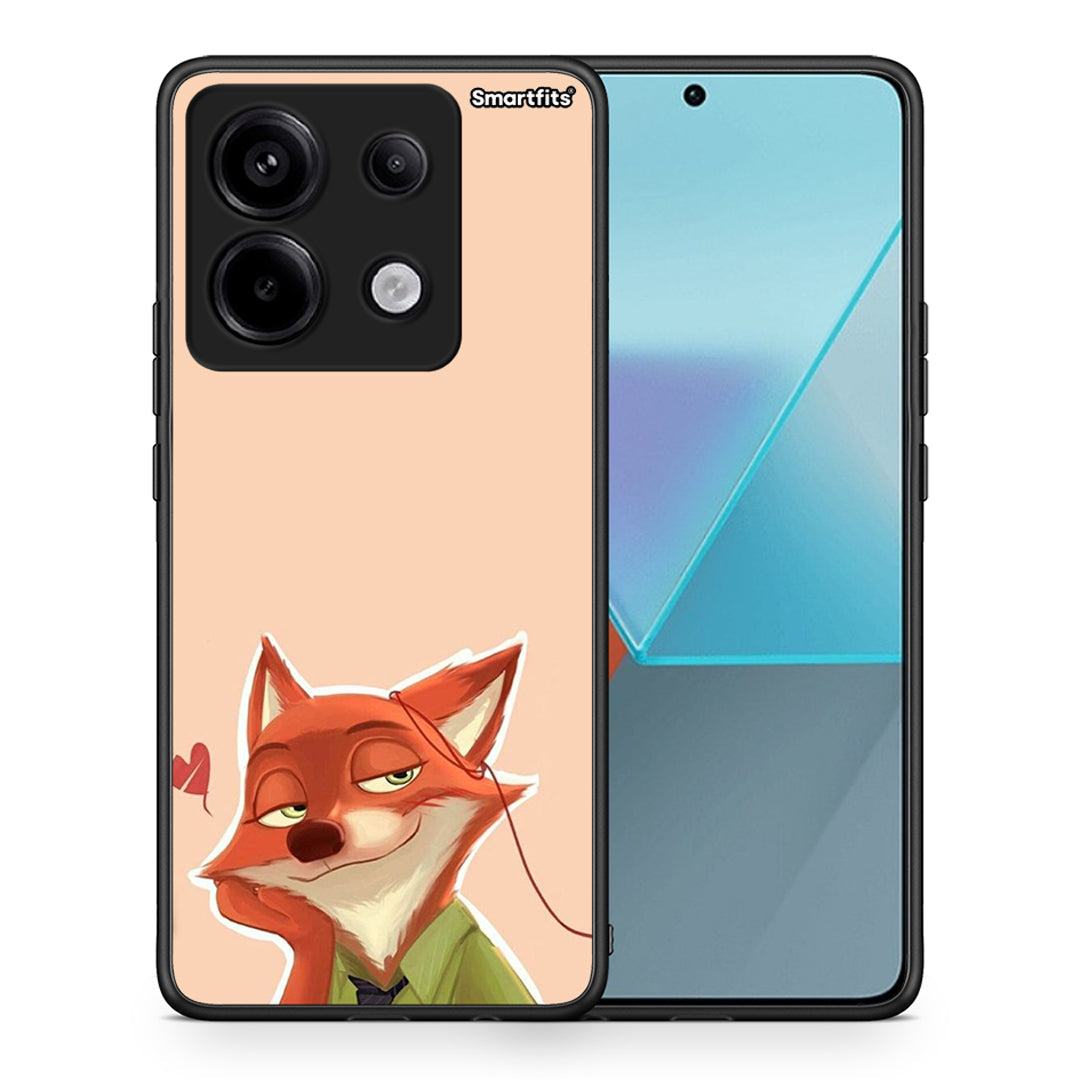 Θήκη Xiaomi Redmi Note 13 Pro 5G Nick Wilde And Judy Hopps Love 1 από τη Smartfits με σχέδιο στο πίσω μέρος και μαύρο περίβλημα | Xiaomi Redmi Note 13 Pro 5G Nick Wilde And Judy Hopps Love 1 case with colorful back and black bezels