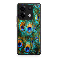 Thumbnail for Xiaomi Redmi Note 13 Pro 5G Real Peacock Feathers θήκη από τη Smartfits με σχέδιο στο πίσω μέρος και μαύρο περίβλημα | Smartphone case with colorful back and black bezels by Smartfits
