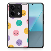 Thumbnail for Θήκη Xiaomi Redmi Note 13 Pro 5G Smiley Faces από τη Smartfits με σχέδιο στο πίσω μέρος και μαύρο περίβλημα | Xiaomi Redmi Note 13 Pro 5G Smiley Faces case with colorful back and black bezels