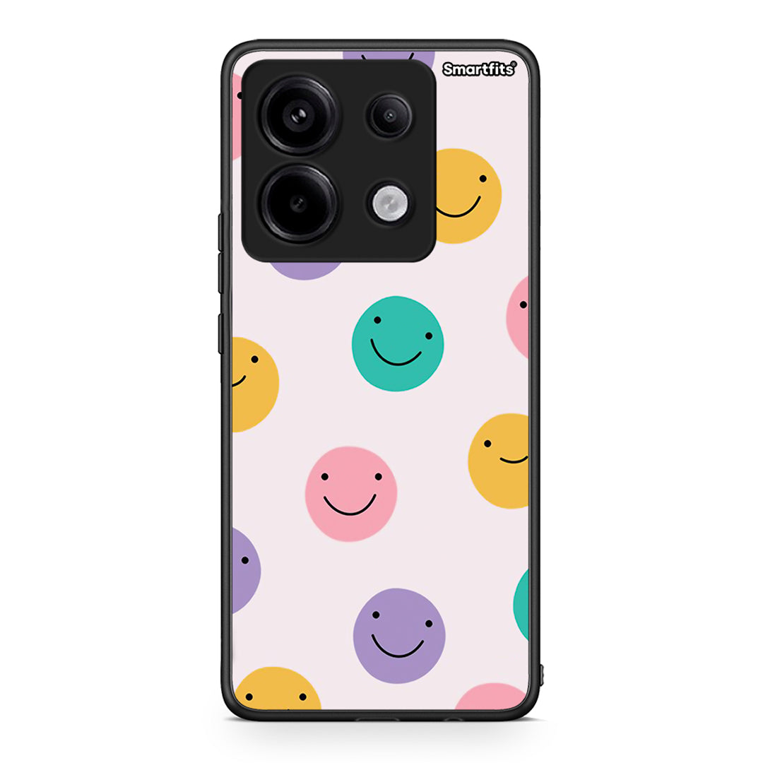 Xiaomi Redmi Note 13 Pro 5G Smiley Faces θήκη από τη Smartfits με σχέδιο στο πίσω μέρος και μαύρο περίβλημα | Smartphone case with colorful back and black bezels by Smartfits