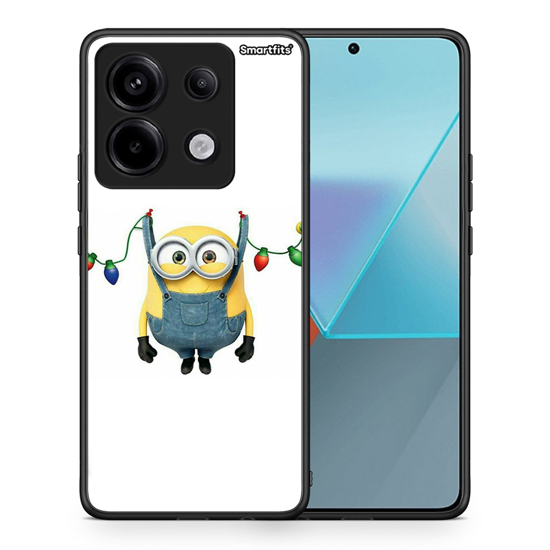 Θήκη Xiaomi Redmi Note 13 Pro 5G Xmas Minion Lights από τη Smartfits με σχέδιο στο πίσω μέρος και μαύρο περίβλημα | Xiaomi Redmi Note 13 Pro 5G Xmas Minion Lights case with colorful back and black bezels