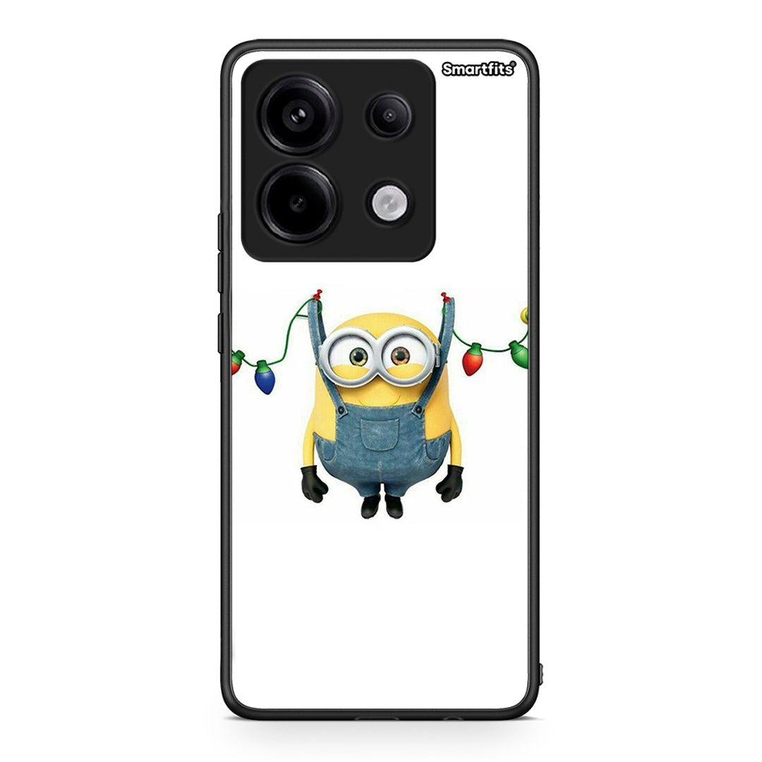 Xiaomi Redmi Note 13 Pro 5G Xmas Minion Lights θήκη από τη Smartfits με σχέδιο στο πίσω μέρος και μαύρο περίβλημα | Smartphone case with colorful back and black bezels by Smartfits