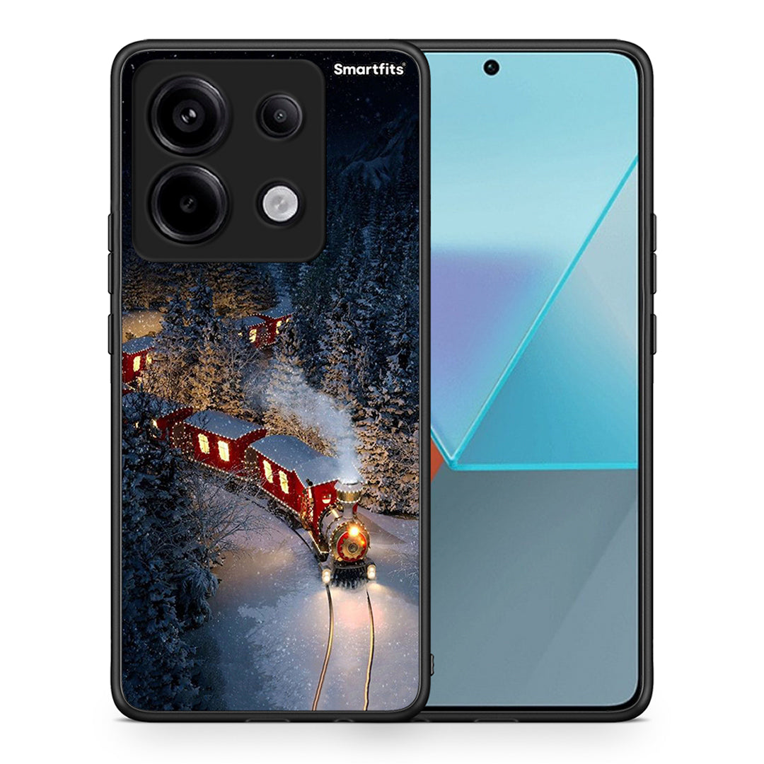 Θήκη Xiaomi Redmi Note 13 Pro 5G Xmas Train από τη Smartfits με σχέδιο στο πίσω μέρος και μαύρο περίβλημα | Xiaomi Redmi Note 13 Pro 5G Xmas Train case with colorful back and black bezels