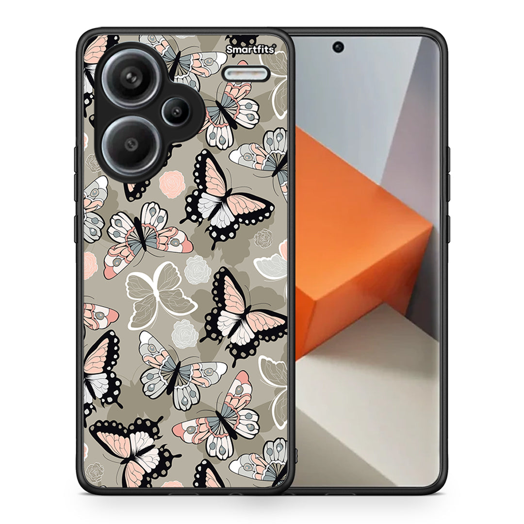 Θήκη Xiaomi Redmi Note 13 Pro Plus 5G Butterflies Boho από τη Smartfits με σχέδιο στο πίσω μέρος και μαύρο περίβλημα | Xiaomi Redmi Note 13 Pro Plus 5G Butterflies Boho case with colorful back and black bezels