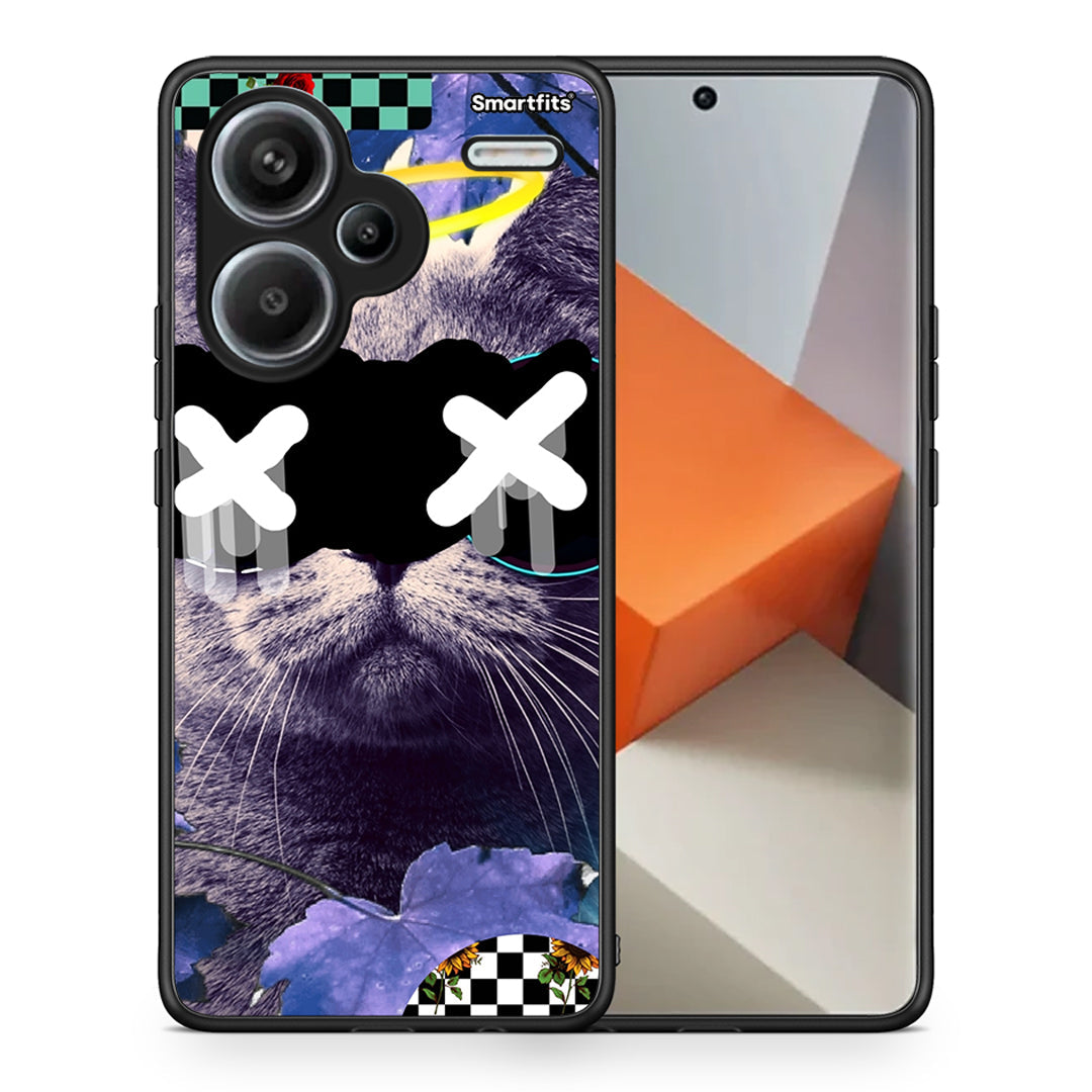 Θήκη Xiaomi Redmi Note 13 Pro Plus 5G Cat Collage από τη Smartfits με σχέδιο στο πίσω μέρος και μαύρο περίβλημα | Xiaomi Redmi Note 13 Pro Plus 5G Cat Collage case with colorful back and black bezels