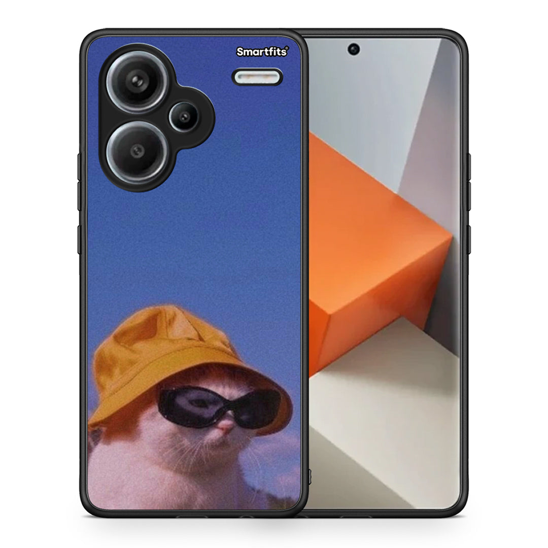 Θήκη Xiaomi Redmi Note 13 Pro Plus 5G Cat Diva από τη Smartfits με σχέδιο στο πίσω μέρος και μαύρο περίβλημα | Xiaomi Redmi Note 13 Pro Plus 5G Cat Diva case with colorful back and black bezels