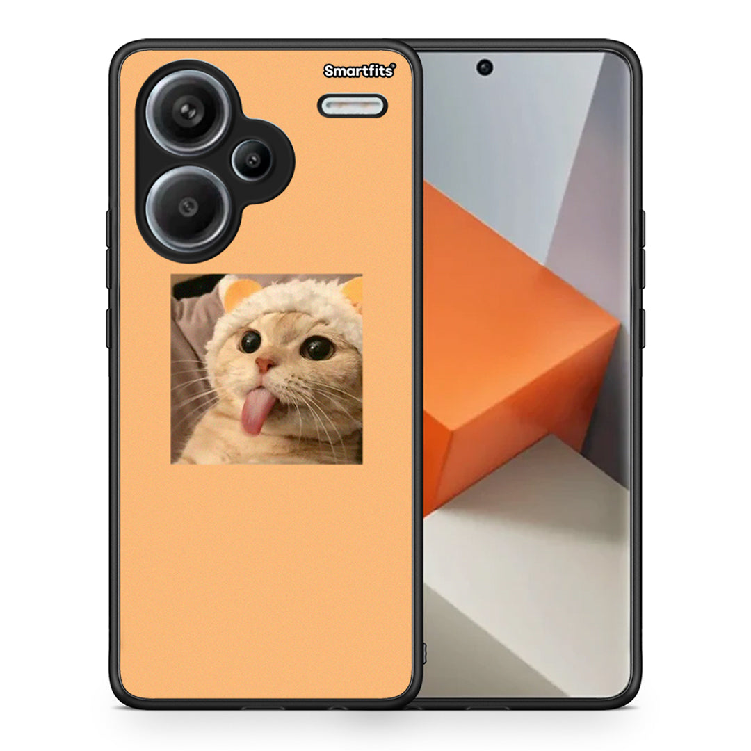 Θήκη Xiaomi Redmi Note 13 Pro Plus 5G Cat Tongue από τη Smartfits με σχέδιο στο πίσω μέρος και μαύρο περίβλημα | Xiaomi Redmi Note 13 Pro Plus 5G Cat Tongue case with colorful back and black bezels