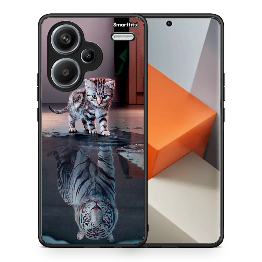 Θήκη Xiaomi Redmi Note 13 Pro Plus 5G Tiger Cute από τη Smartfits με σχέδιο στο πίσω μέρος και μαύρο περίβλημα | Xiaomi Redmi Note 13 Pro Plus 5G Tiger Cute case with colorful back and black bezels