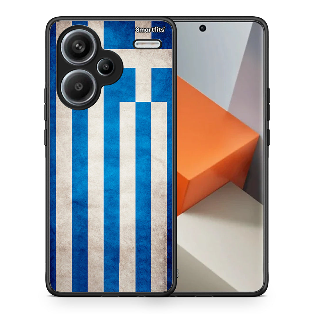 Θήκη Xiaomi Redmi Note 13 Pro Plus 5G Greek Flag από τη Smartfits με σχέδιο στο πίσω μέρος και μαύρο περίβλημα | Xiaomi Redmi Note 13 Pro Plus 5G Greek Flag case with colorful back and black bezels