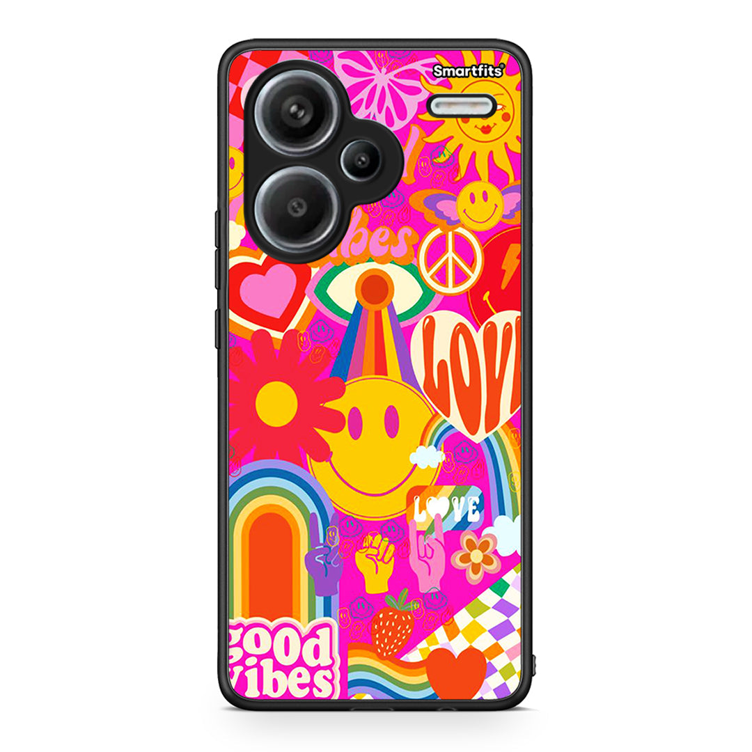 Xiaomi Redmi Note 13 Pro Plus 5G Hippie Love θήκη από τη Smartfits με σχέδιο στο πίσω μέρος και μαύρο περίβλημα | Smartphone case with colorful back and black bezels by Smartfits