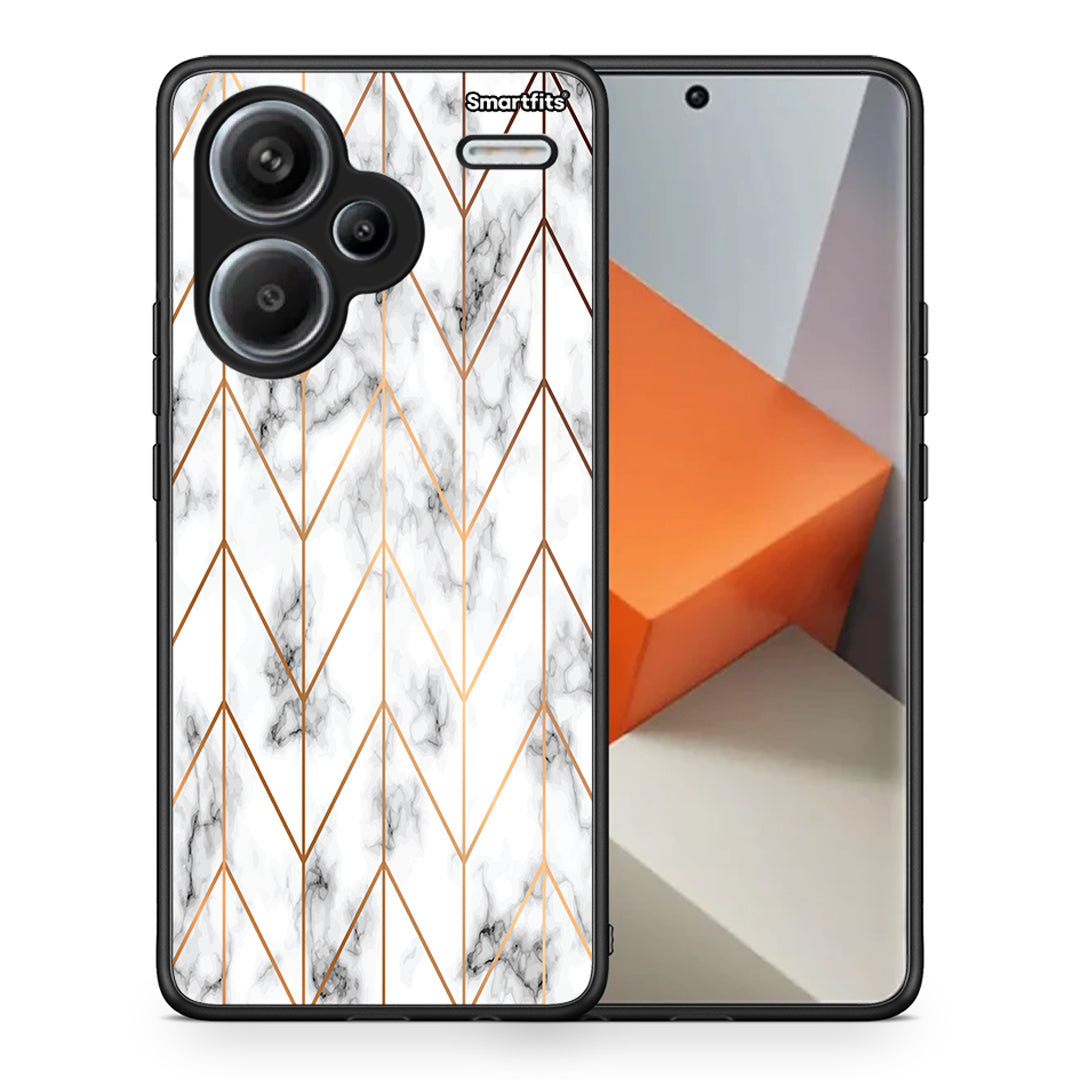 Θήκη Xiaomi Redmi Note 13 Pro Plus 5G Gold Geometric Marble από τη Smartfits με σχέδιο στο πίσω μέρος και μαύρο περίβλημα | Xiaomi Redmi Note 13 Pro Plus 5G Gold Geometric Marble case with colorful back and black bezels