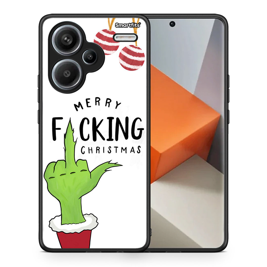 Θήκη Xiaomi Redmi Note 13 Pro Plus 5G Merry F Xmas από τη Smartfits με σχέδιο στο πίσω μέρος και μαύρο περίβλημα | Xiaomi Redmi Note 13 Pro Plus 5G Merry F Xmas case with colorful back and black bezels